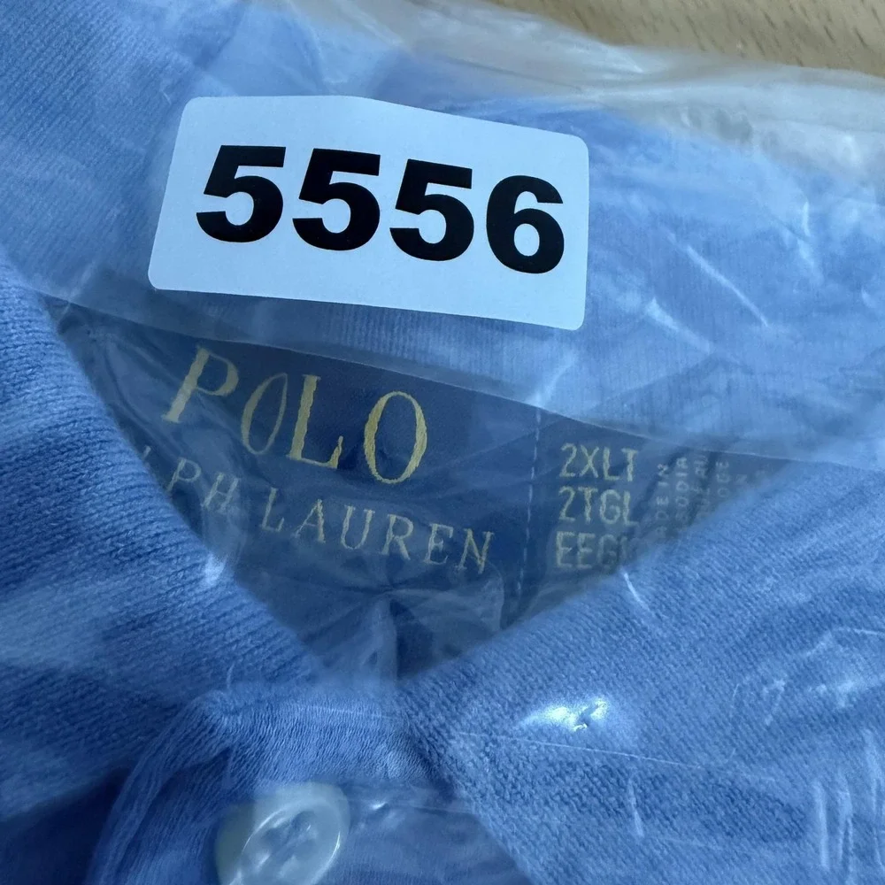 Polo Ralph Lauren Polo Shirt Mens 2XLT Blue Big & Tall Short‎ Sleeve Pony Logo